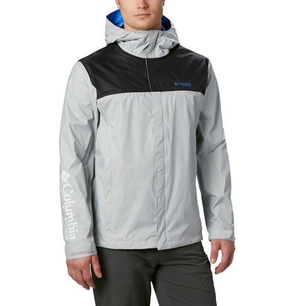 Columbia PFG Storm Rain Jacket Grey Blue For Men's NZ90573 New Zealand